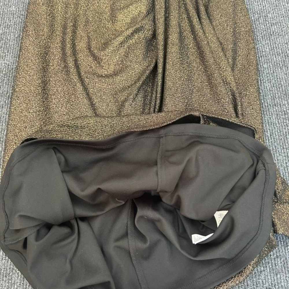 Lauren Ralph Lauren Black Label Gold Metallic Jacquard Dress Size 6 City Party - Picture 7 of 16